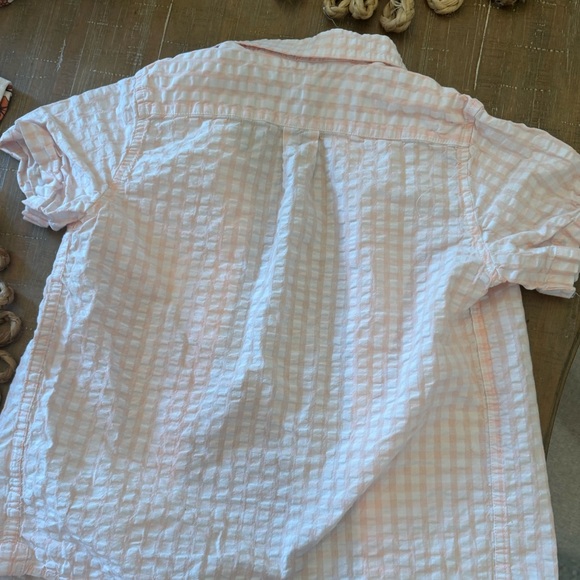 Janie and Jack Seersucker Button Down Pink Shirt - Picture 5 of 6